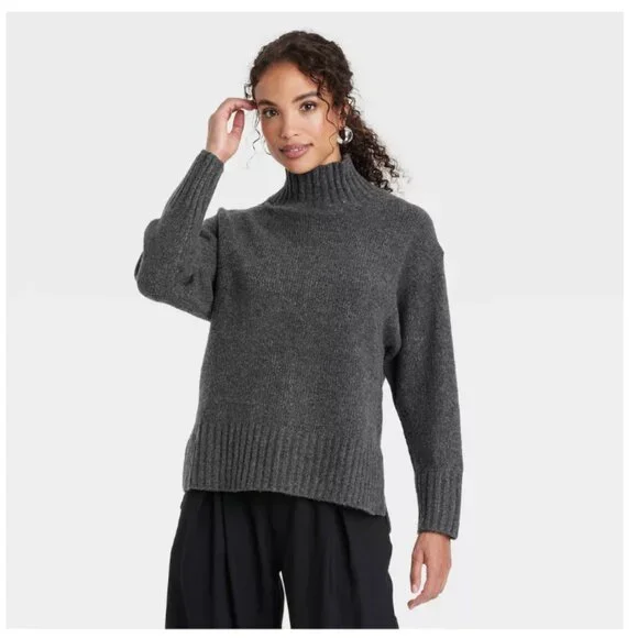 a new day Gray Turtleneck Sweater - Picture 1 of 11